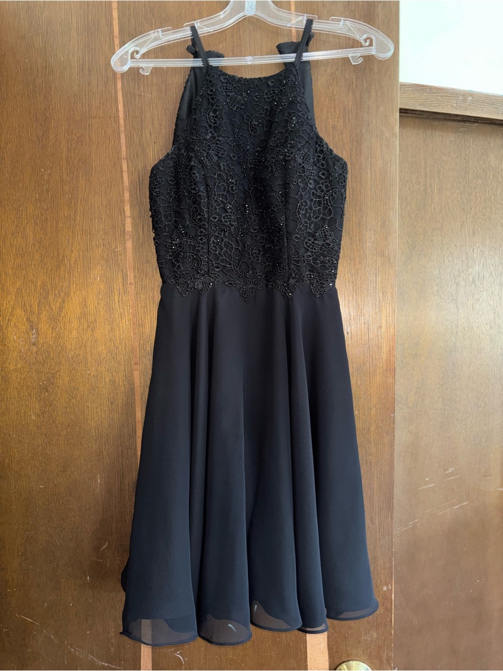 Alyce Paris Black Satin Evening Dress
